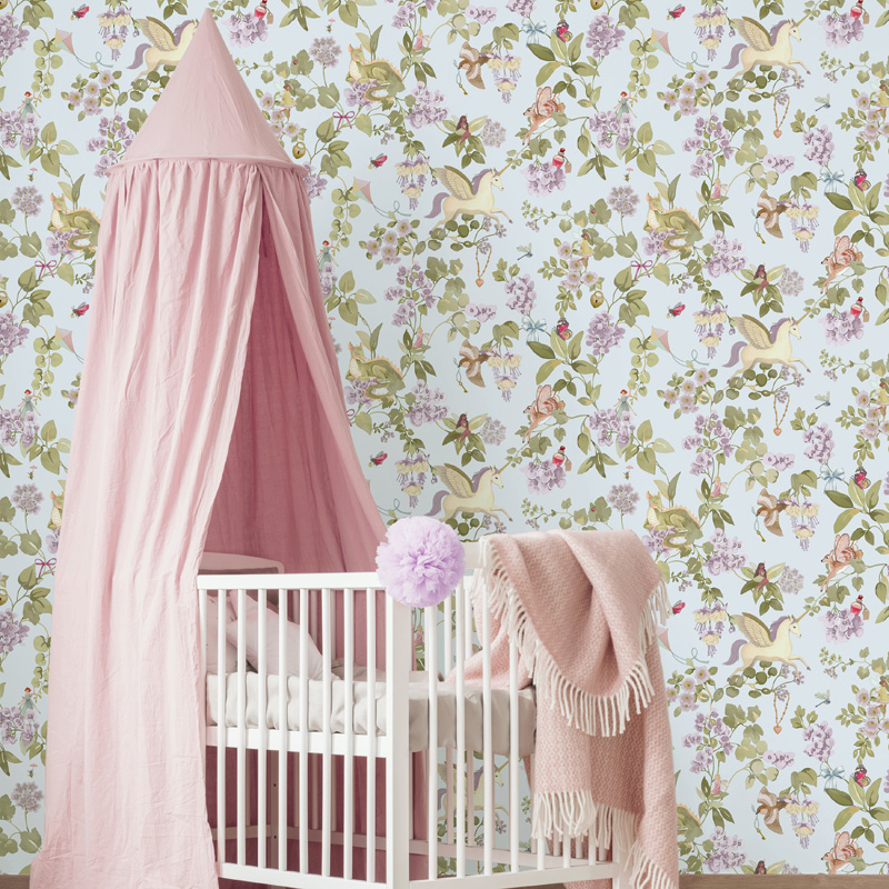 Papel pintado unicornios infantil